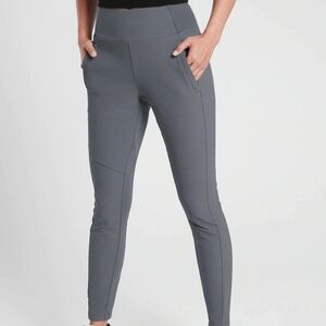 Athleta Headlands Hybrid Trek Tight Pants Women’s Size 16 Blue Gray Zip Pocket